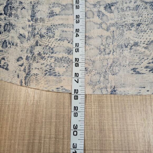 Lungo L'Arno 100% Linen Top Women Size 1X Cream Made in Italy Animal Print Boho - Picture 5 of 7